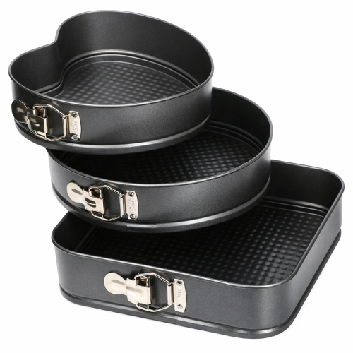True Face 3PK Springform Cake Tins Non Stick Bake Set 2