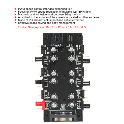 6-Wege Hub PWM ARGB + SATA 1