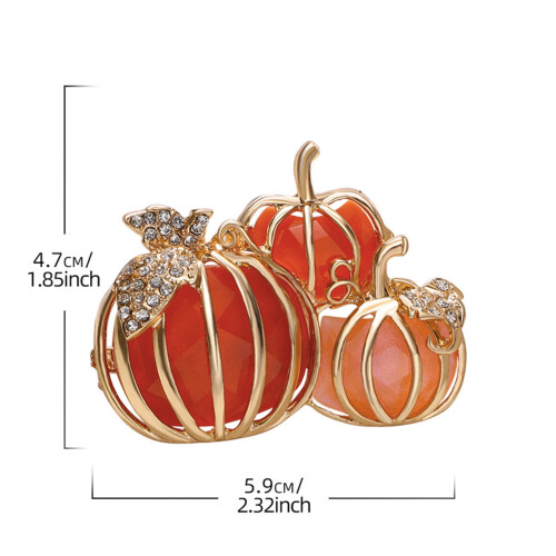 Broche citrouille style vintage (1 pièce) 2