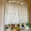 Lace Sheer Kitchen Valance Curtain 24 Inch Leaf Embroidered 3