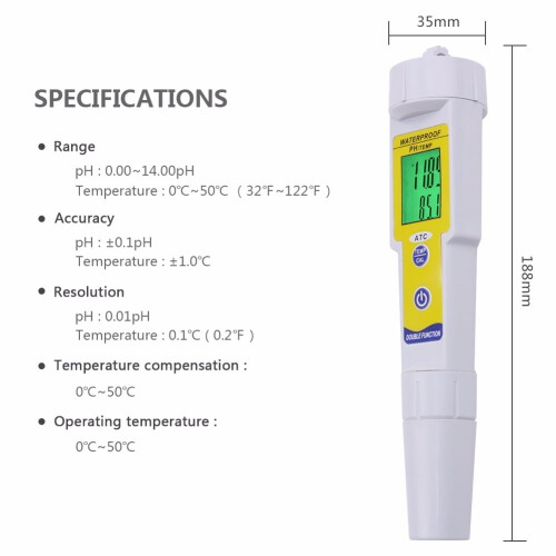 Mini PH Meter Automatic Correction Waterproof Acidity Meter Pen Type Quality Analysis Device With Backlight 2