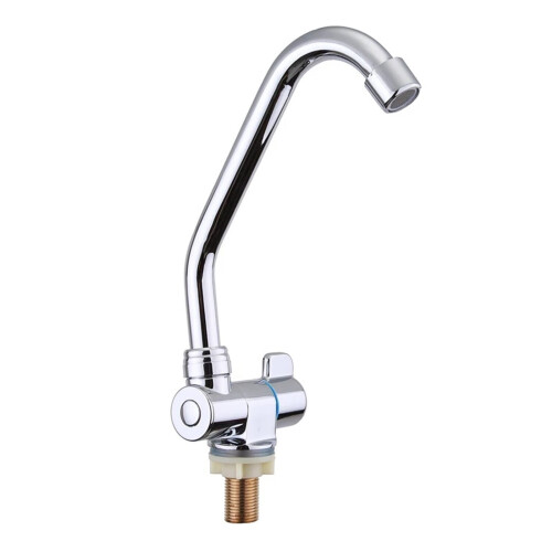 Foldable RV Faucet Rotating Single Handle, Deck/Wall Mounted RV Kitchen Tap Copper Cold Water 1