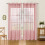 White Sheer Curtains Silver Foil Pattern Light Filtering 4