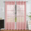 White Sheer Curtains Silver Foil Pattern Light Filtering 5