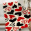 Valentinspledd boho hjerter rød svart fleece 4