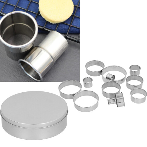 12Pcs Stainless Steel Round Cutting Die Set - Various Sizes, Includes Storage Box 2