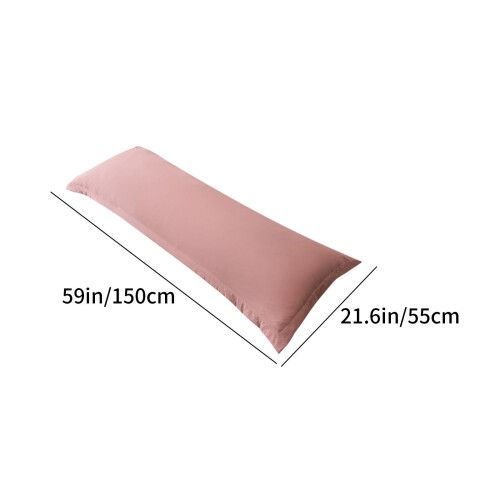 Housse de coussin long en polyester hypoallergénique rose 2