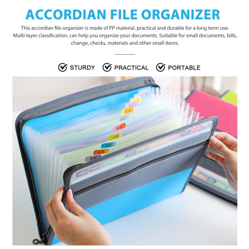Soimiss Zipper Expandable Folder Document Organizer Plastic Black 1Set for Professionals 2