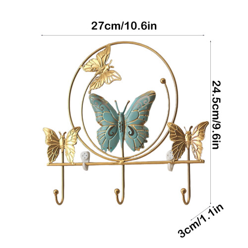 Crochets muraux papillon en fer (lot de 4) 2