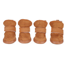 Anti Slip Dog Shoes Pet Dog Booties Small Dog Shoes Winter Boots Adjustable Hook Loop Closure Warm Fleece Lining Non Slip Rubber Sole Paw Protectors