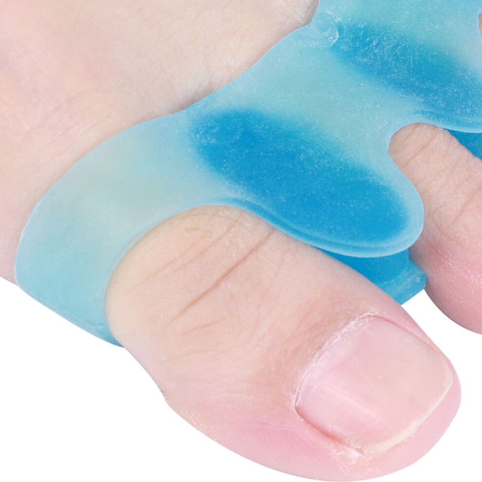 4 Paar Zehenspreizer aus Silikon, Korrekturhilfe, Hallux Valgus, Blau