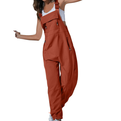 Women's Solid Jumpsuit Orange XXL 2