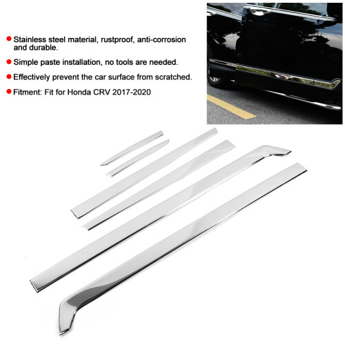 6pc Stainless Door Moulding CRV 17-20 1