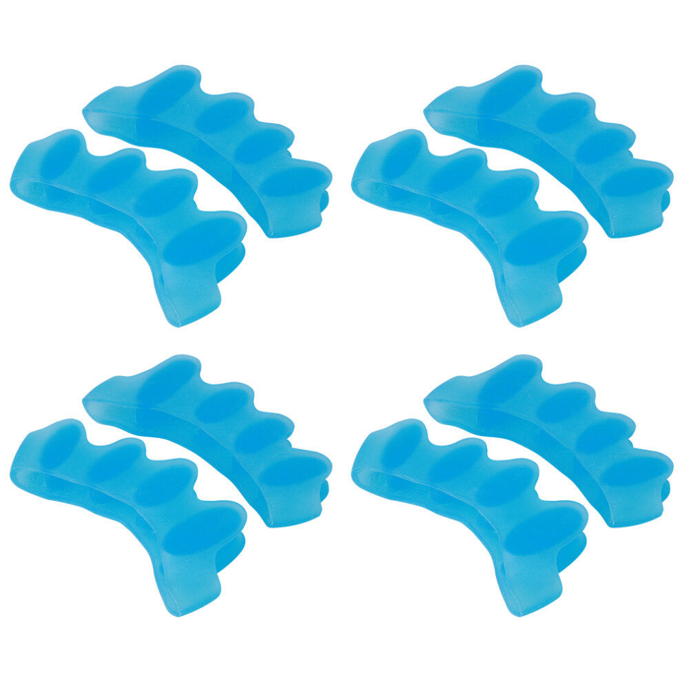 4 Paar Zehenspreizer aus Silikon, Korrekturhilfe, Hallux Valgus, Blau