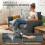Homcom Sofá de 2 Plaza Gris 131 x 75 x 85 cm 4