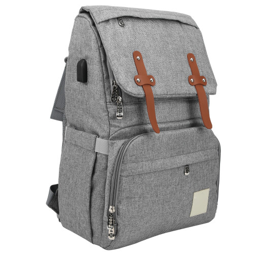 Mama Tasche Rucksack wasserdicht grau