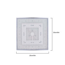 Square LED Rainfall Shower Head 8in RGB Color Change Temperature Sensor