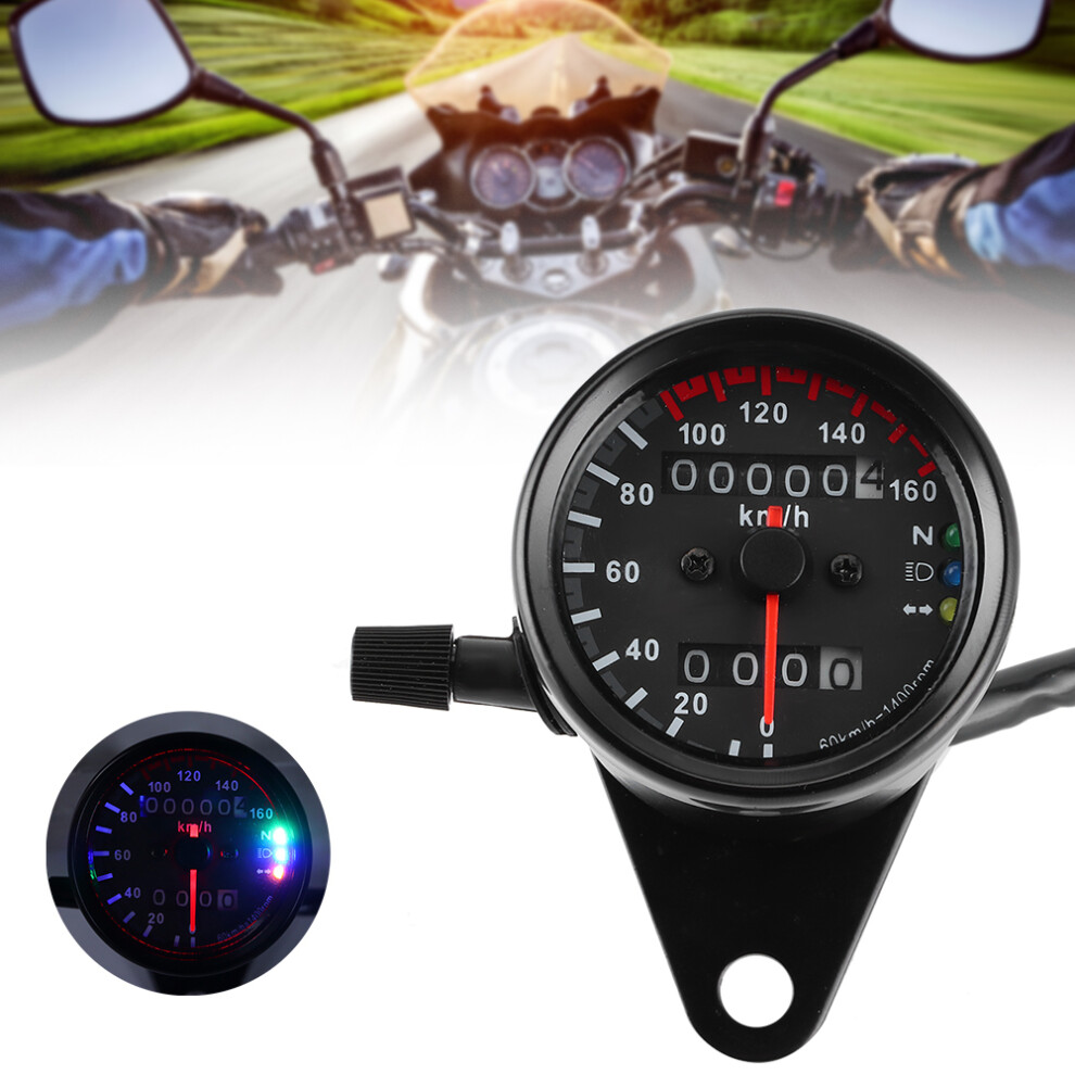 12V Retro Motorcycle Speedometer Tachometer Gauge Plastic Metal 8131391976161