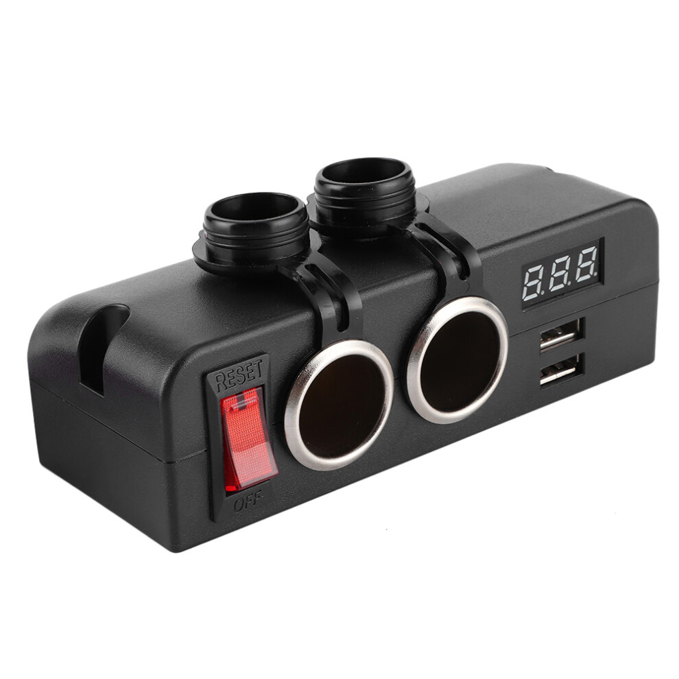 3 In 1 Car Cigar Lighter Socket Splitter Usb Charger Voltmeter 131.3X41x52.3mm 7901391976321