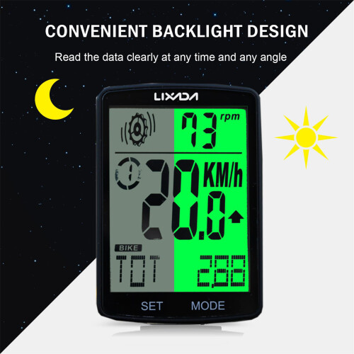 Bike Computer 3 in 1 Wireless LCD with Heart Rate Sensor Waterproof Cyclometer 1