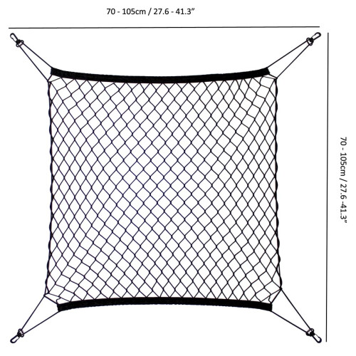 iGadgitz Home U7115 Cargo Net, Car Boot Storage Organiser - Black 1