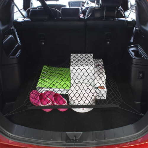 iGadgitz Home U7115 Cargo Net, Car Boot Storage Organiser - Black 2