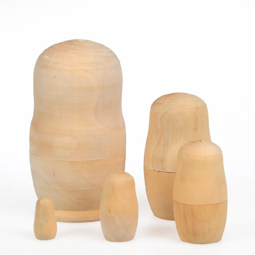 Matryoshka Nesting Dolls Unpainted Set Handmade 2