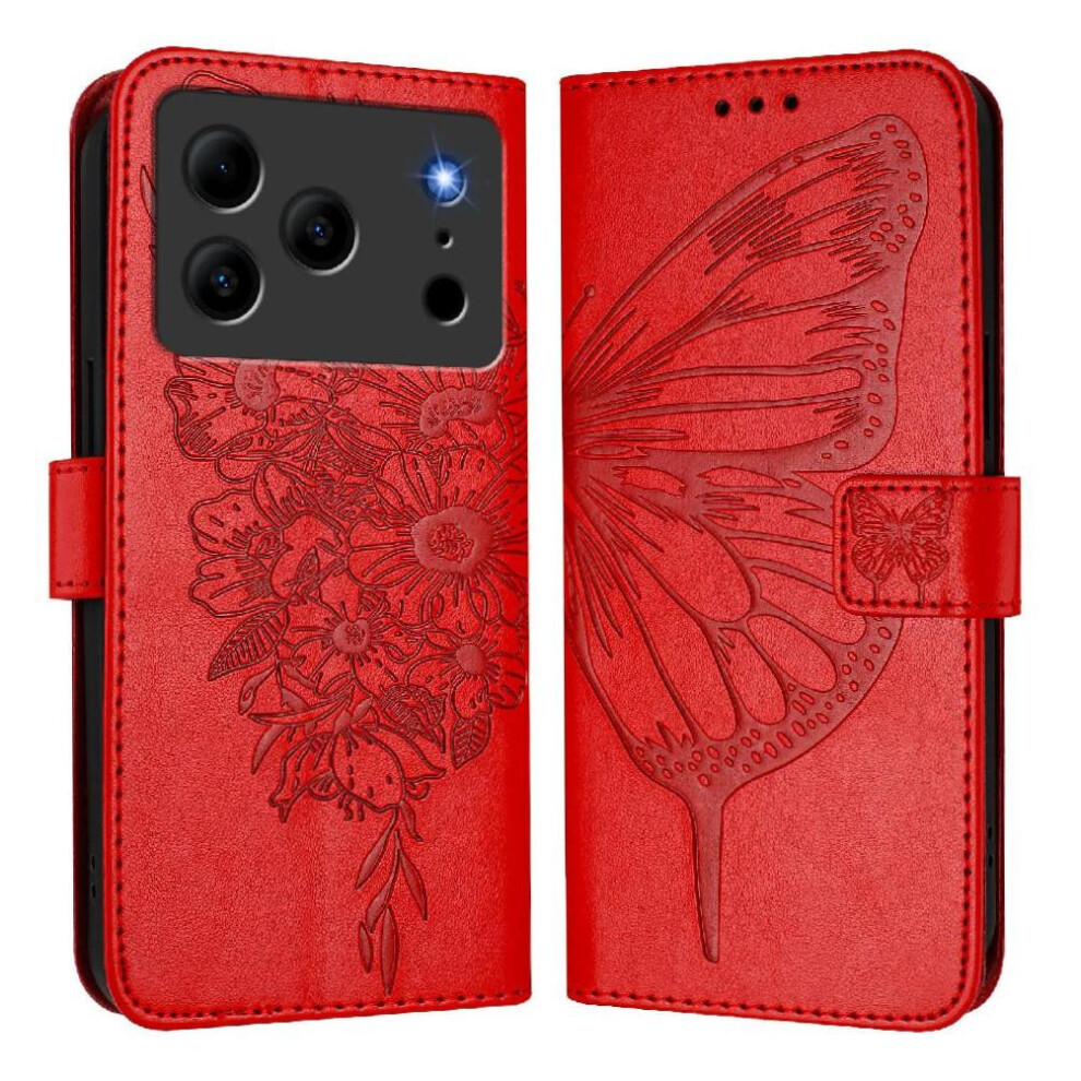 () Case For Doogee Note 56 Flip Cover Premium Leather Embossing Butterfly Magnetic 764563221486