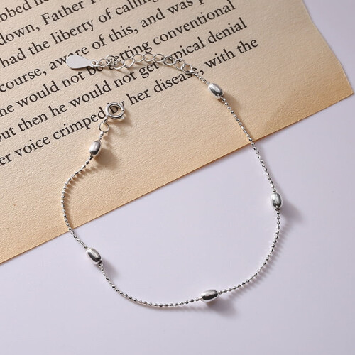 Pulseira feminina ajustável em prata de lei 925 com 1