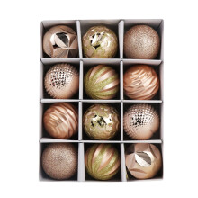12-Pack Beige Christmas Ball Ornaments, 2.4" Lightweight & Shatterproof, Easy-Hang Hooks for Tree, Mantel, Rail – Compatible with All Standard Trees