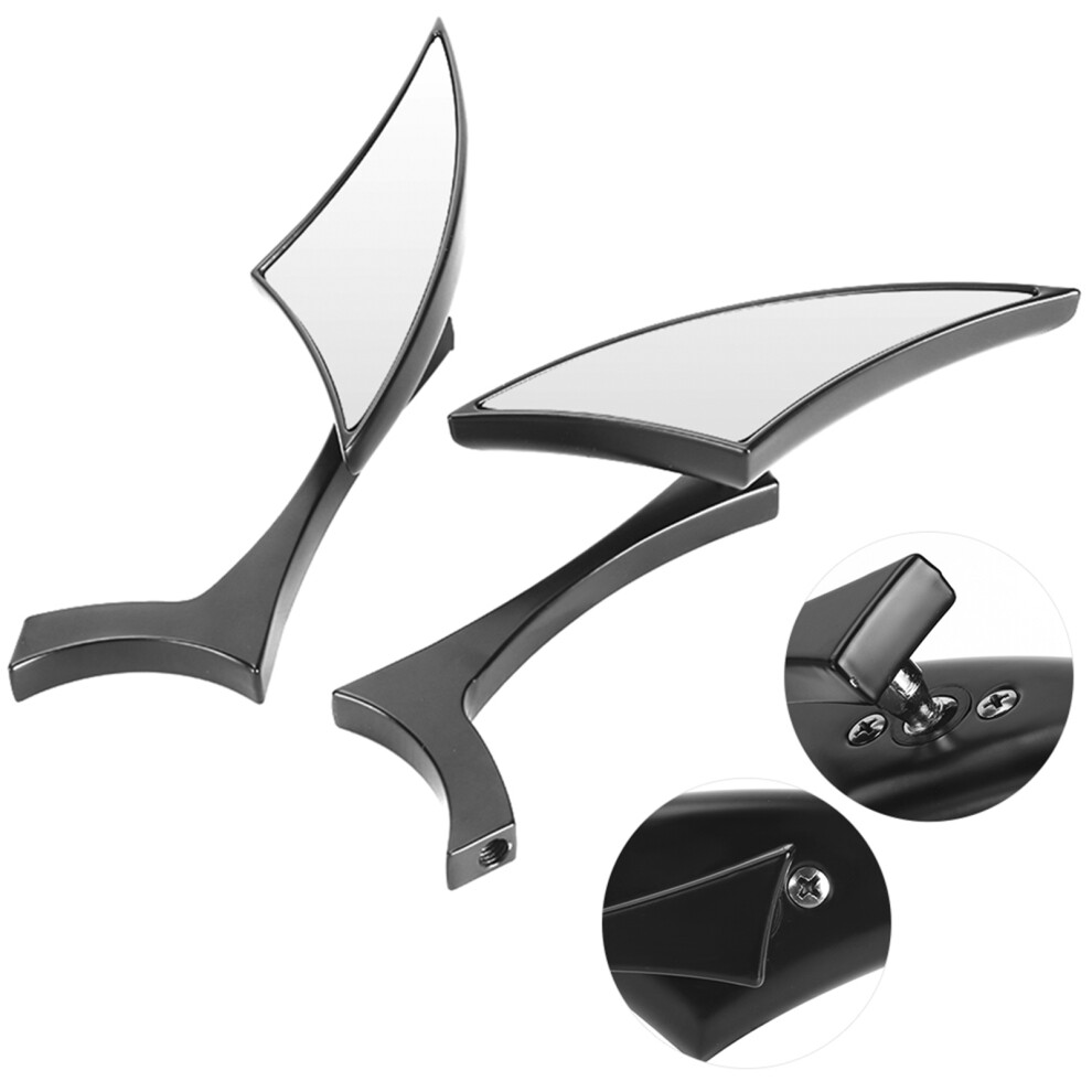 2Pcs Aluminum Alloy Motorcycle Rearview Mirrors With Adapters, Handlebar Side Views 5091392318243