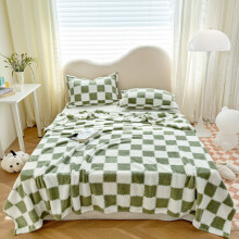 Sherpa Fleece Blanket Plush Green 47 x 79 Inches