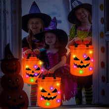 SRUILUO LED Halloween karkkipussit oranssit 6 kpl