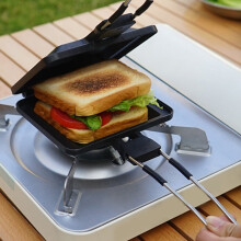 Poêle à sandwich en acier inoxydable noir antiadhésif 21,3 x 15 cm