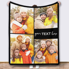 Couverture en flanelle avec photo et texte personnalisés