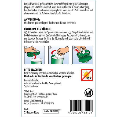 SONAX 412100 Plastic Care Towel Box 1