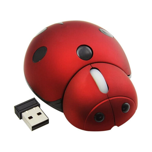 Wireless Mouse under $5 – 2.4GHz Mini Ladybug Mouse, 1200DPI, Compatible with Laptop & PC 1