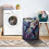 Coș de rufe matlasat boho cu mânere, material floral1 4