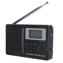 CS‑106 Full Band FM/AM/SW/MW Radio with Digital Clock Earphone Compact Size