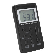 QQT103 Mini Portable FM/AM Stereo Radio with LCD Display & Earphone, 103g