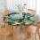 Elastic Fitted Round Tablecloth for 45–52 Inch Table, Waterproof Oxford Material, Paisley Pattern, Wipeable Surface 3