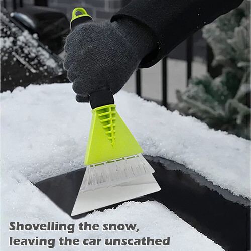 Plastic Snow Shovel with Rubber Edge and Curved Handle 2
