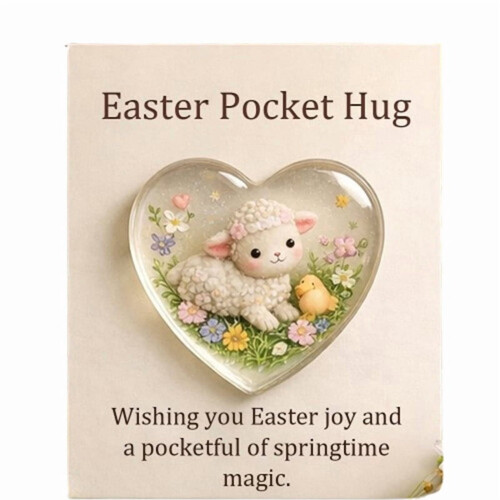 Easter heart ornament portable greeting card 1