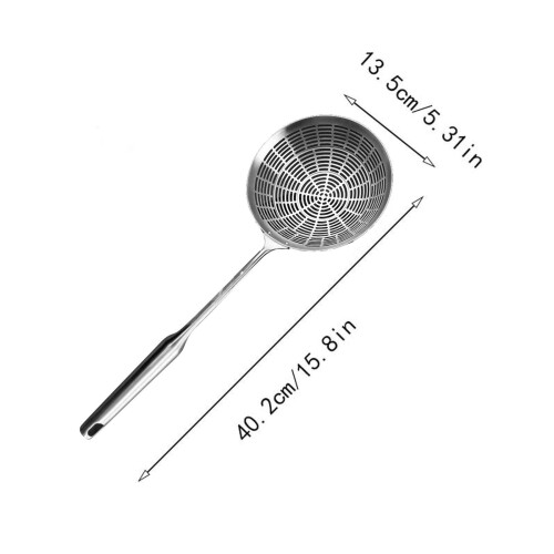 Colander, Large Mesh Strainer, Durable Long Handle, Draining Pasta Vegetables, Home Cooks 2
