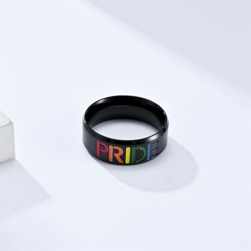 Rainbow Pride Ring Rostfritt Stål HBT-vigselring Storlek 13 1