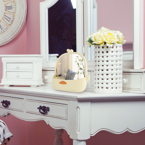 Miroir sur pied jaune pour coiffeuse 1