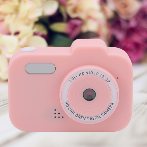1080P HD Digital Camera 2" IPS Screen Pink Compact Camera with 8X Zoom 1