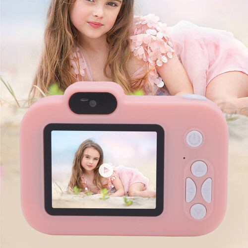 1080P HD Digital Camera 2" IPS Screen Pink Compact Camera with 8X Zoom 2