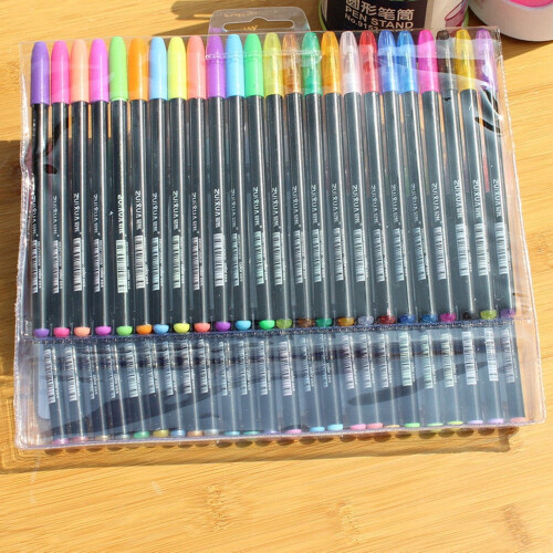 Neon Gel Pens Set Quick-Drying Comfort Grip 12 Colors 2
