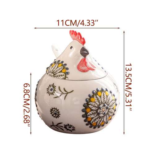 Ceramic Salt Cellar with Lid and Spoon 400ml 1